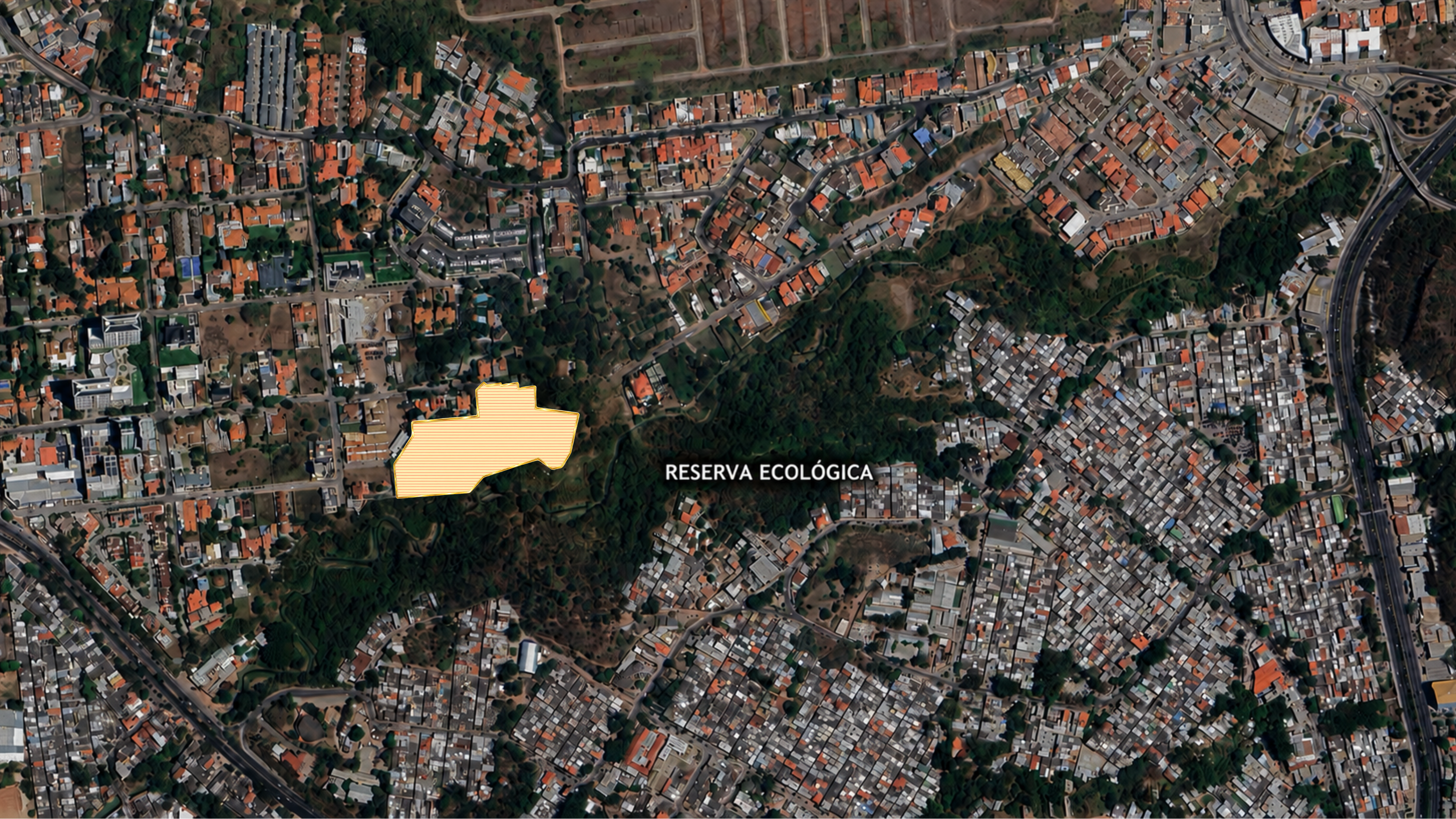 Villa Serena y la Reserva Ecológica — vista satelital
